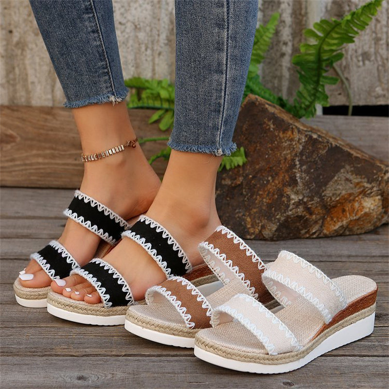 Hemp Rope Woven Wedge Sandals