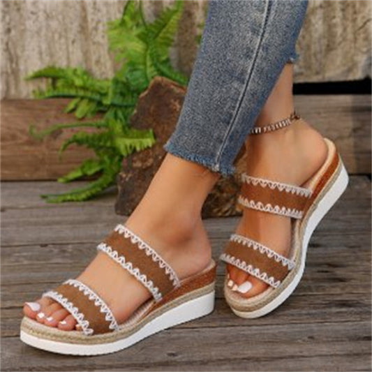 Hemp Rope Woven Wedge Sandals